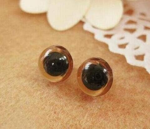 100PCS Brown Plastic Safety Eyes Craft Eyes for Sewing Crafting Buttons Teddy Bear Doll Stuffed Animals Puppet Doll Making DIY Crafts Toy Accessor...