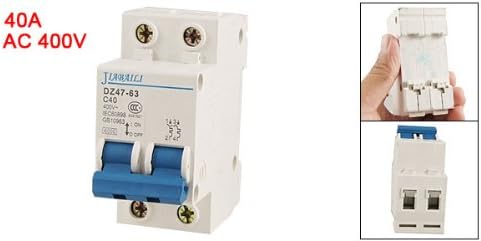 uxcell ON/OFF Safety Switch 2 Poles Miniature Circuit Breaker AC 400V 40A...