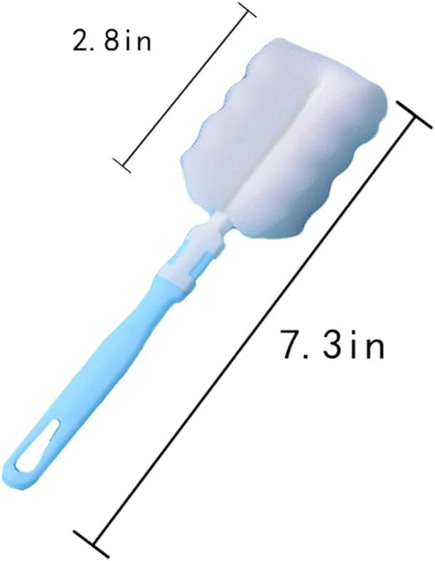 3PCS Bottle Brush,Bottle Washer Set Long Sponge Bottle Cleaning Brushes Baby Bottle Cleaner Brush, Nipple Brush, Blue, Green, Pink...