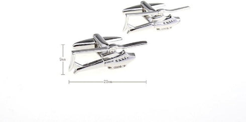 Helicopter Huey Pair Cufflinks in a Presentation Gift Box & Polishing Cloth...