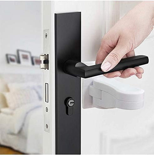 The JEM Essentials Baby Safety Door Lever Lock (4-Pack) – Childproof Latches for Cabinets, Drawers, Ovens, Toilets & Fridge – No Drilling Needed, ...