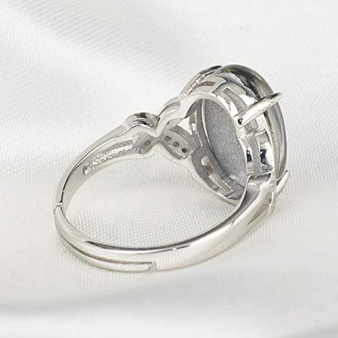 Opalescent Swirl Color Changing Oval Crystal Stone Brass Mood Ring Size Adjustable For Women...