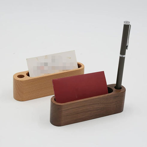 1 Piece Business Card Case Holder Business Card Holder Wooden Business Card Organizer Wooden Cards Display Stand Desk Business Card Stand with Sin...