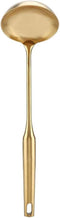 Stainless Steel Soup Ladle Spoon - Big Kitchen Spatula Turner Cooking Tool With Comfortable Grip (Gold)...