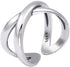 X Criss Cross Open Minimalist 925 Sterling Silver Infinity Engagement Crossover Ring Dainty Adjustable Simple Statement Finger Promise Eternity Th...