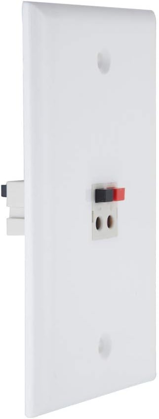 1 Port Speaker Jack Speaker Module Keystone Single Gang Wall Plate Speaker Wall Plate for Home Theater - White (1-Port)...