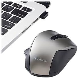 Verbatim Silent Ergonomic Wireless Blue LED Mouse - Graphite...