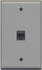 RiteAV Rj11/12 Phone Wall Plate 1 Gang Flat - Gray...