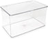 Isaac Jacobs Large Stackable Organizer Bin (10.75” x 6.5” x 6.1”) w Hinged Lid Clear Storage Box Home Office School Fridge Bathroom Kitchen Pantry...
