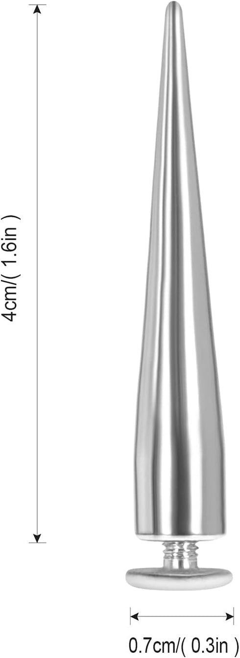 Uviviu 20 Pcs 40mm Spike and Studs, Metalic Rivet Screw on Cone for Leather Crafts Punk DIY Clothing (40MMx20Pcs, Silvery)...