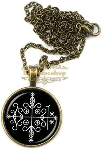 papa legba Voodoo Pendant Ritual Altar Pendant Occult Medallion DIY Jewelry Glass Dome Necklace...
