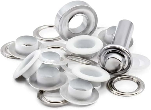 Dritz 740-9-T Fashion Grommet Kit with Tools, White, 1/2-Inch 8-Sets...