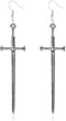 Fuqimanman2020 Unique Retro Gothic Long Sword Hook Earrings Vintage Silver Punk Style Knife Dangle Drop Earrings for Women...