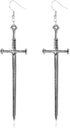 Fuqimanman2020 Unique Retro Gothic Long Sword Hook Earrings Vintage Silver Punk Style Knife Dangle Drop Earrings for Women...