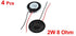 uxcell a15080600ux0275 Metal Shell Round Internal Magnet Speaker 2W 8 Ohm (Pack of 4)...