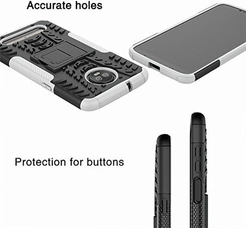 Yiakeng for Moto Z3 Case, Moto Z3 Play Case, Dual Layer Shockproof Slim Protective with Kickstand Hard Phone Case Cover for Motorola Moto Z3 (Blue...