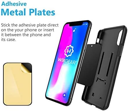 WixGear (2 Pack Universal Stick On Dashboard Magnetic Phone Car Mount, for Cell Phones and Mini Tablets with Fast Swift-snap Technology, (Newer Bi...