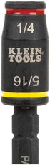Klein Tools 32767 Impact Driver, SAE 3-in-1 Impact Socket and Bit Holder, Flip Socket with 1/4-Inch and 5/16-Inch Hex Drivers, 5-Inch Length...