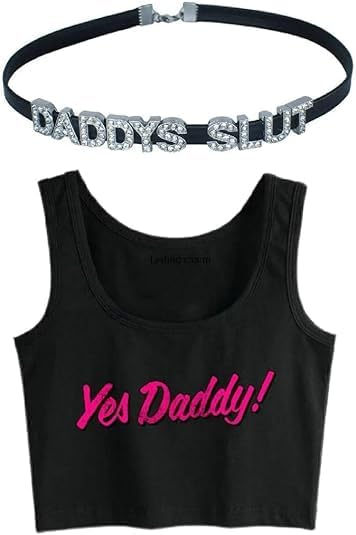 2 PCS DADDY'S +DADDY'S Choker Necklaces,Rhinestone DDLG Chokers Matching Daddy Lingerie,Sexy Dad Collar For Women Honey Princess Hotwife Girls,Fau...