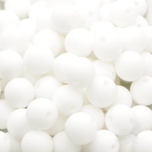 White Silicone Beads for Keychain, Necklace, Bracelet Making - Jewelry Making Kit (12mm, 100pc, White)...
