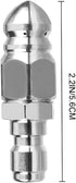 Pressure Washer Sewer Jetter Nozzle with Stainless Steel, Mini Compact Durable Sewer Jet Nozzle,Pressure Drain Jetter Hose Nozzle,1/4'' Quickly Co...