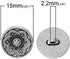 12 PCS Antique Silver Six-Petal Flower Carving Circle Button Vintage Coat Button High-Grade Alloy Button Trench Coat Button...