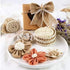 VGOODALL 16 PCS Natural Burlap Flowers Set, Including 12 PCS Handmade Lace Burlap Flowers and Bowknots, 4 Rolls Burlap Ribbon for Christmas Birthd...