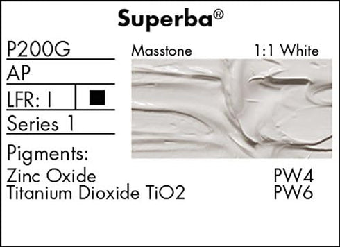 Grumbacher Pre-Tested Oil Paint, 37ml/1.25 oz., Superba White (P200G)...