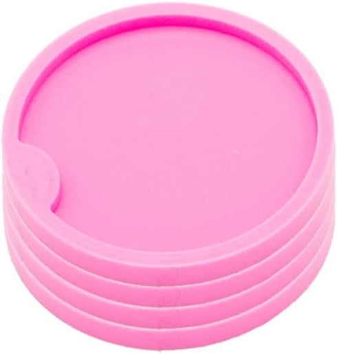 4pc 2.5inch Silicone Resin Car Coaster Mold DIY Crafts Casting Coaster Mold for Homemade Cup Mats, Keychain Charms Molds (6.5 cm Diameter) (DY0173...