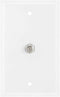 Cmple - Single F Connector Coaxial Cable Audio/Video Wall Plate, 1-Port TV Cable Wallplate 75 Ohm Plug Jack Ports Coax Wall Plate - White...