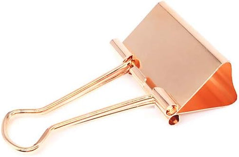Binder Clip Paper Clamps, Assorted Sizes (Mini, Small, Medium, Large), 100 Pcs Clips for Office School Supplies (Rose Gold)...