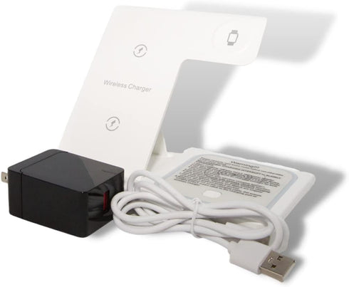Qi Wireless Fast Charging Stand 3 in 1 Fast Wireless Charger Compatible with Multi-Devices W/Wall Connector...
