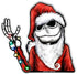 Jack Nightmare Santa Claus Waving Winter WiperTag USA Christmas with Decal attaches to rear vehicle wiper blade...