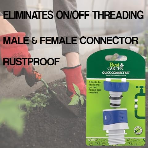 Do it Best Garden Watering Wand for Garden Hose- Garden Hose Nozzle Wand- Water Wand for Garden Hose with Shut Off- Bundled w/Garden Hose Quick Co...