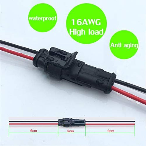 Way Car Waterproof Electrical Connector,16 AWG 2 pin Plug Auto Electrical Wire Connectors for Car, Truck, Boat, and Other Wire Connections.(5 Pack...