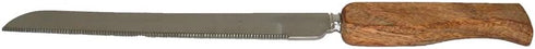 Yair Emanuel Challah Knife with Natural Mango Wood Handle - Serrated Bread Knife 13 inch - Ultra-Sharp Stainless Steel Bread Cutter...