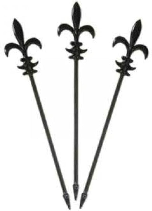 Pack of 100 4" Fleur de Lis Cocktail/Party Picks (Black)...