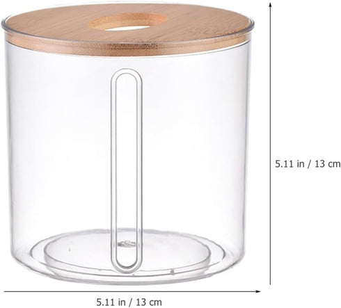 Amosfun Round Wooden Tissue Box Cover Holder,Facial Tissue Holder Case Dispenser with Wood Lid for Bathroom Vanity Countertops, Bedroom Dressers, ...