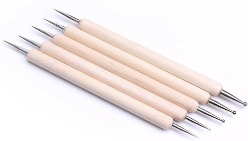 Walfront 5Pcs Double End Embossing Stylus Set Stainless Steel Ball Tip Tracing Dotting Stylus for DIY Painting Engraving Shaping......