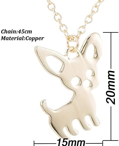 Stainless Steel Chihuahua Puppy Dog Pendant Necklace Earrings for Women Cute Pet Animal Stud Earring Set Jewelry...