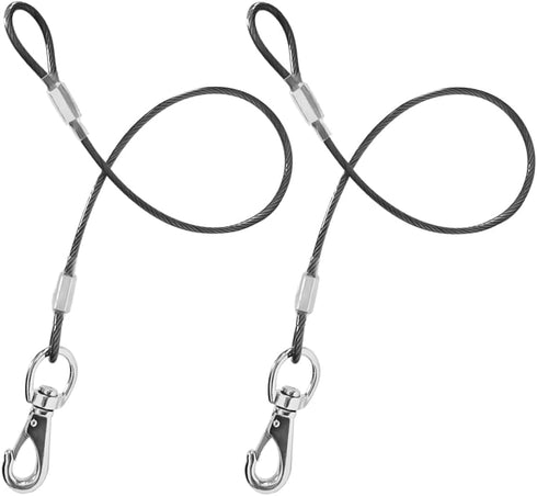 Chew Proof Dog Leash,2Pack Extension Metal Cable Lead,No Tangle Dual Dog Leashes,Multiple Leash for 2 Dogs,DHeavy Duty Dog Leash Extender for Coll...