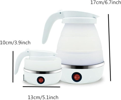 Travel Collapsible Electric Kettle, Silicone Collapsible Heating Water Boiler, Portable Tea Kettle for Coffee Fast Water Boiling Pot with Separabl...