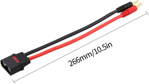 SoloGood 2pcs QS8 Charge Lead QS8 to 4mm Bullet Banana Connector Plug Charger Cable Lead 10AWG Silicone Wire Cable for FPV RC Power Supply......