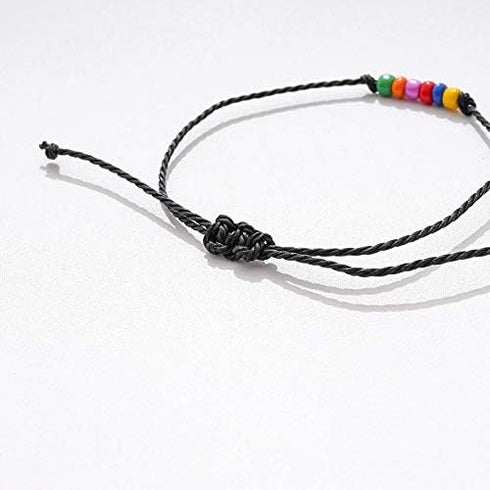 COLORFUL BLING LGBTQ Rainbow Beads Strand Bracelet Set with Card, Happy Pride Month, Show Your True Color, Be Proud. Be You. 2Pcs Pride String Bra...