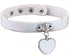 AKOAK Fashion Cool Rock Style Steampunk Punk Goth Heart-Shape Pendant Link PU Leather Collar Choker Necklace(White)...