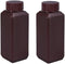 4oz/2 Pcs Plastic Lab Chemical Reagent Bottles, Square Sample Storage Container, Chemical Container Bottle with Inner Ring Cover, Narrow Mouth Sam...