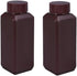 4oz/2 Pcs Plastic Lab Chemical Reagent Bottles, Square Sample Storage Container, Chemical Container Bottle with Inner Ring Cover, Narrow Mouth Sam...