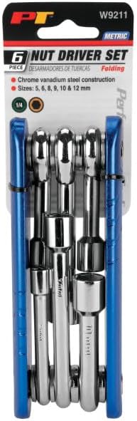 Performance Tool W9211 6Pc Met Folding Nut-Driver Set...