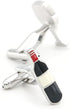 Red Wine Bottle & Glass Cuff Links Quality Brass Material Drink Design Cufflinks with Gift Box...