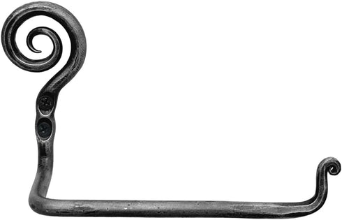 Hand Forged Metal Scroll Toilet Paper Holder Wrought Iron Handmade Rustic Wall Mounted Toilet Paper Black Antique Finish Heavy Duty Toilet Roll Pa...